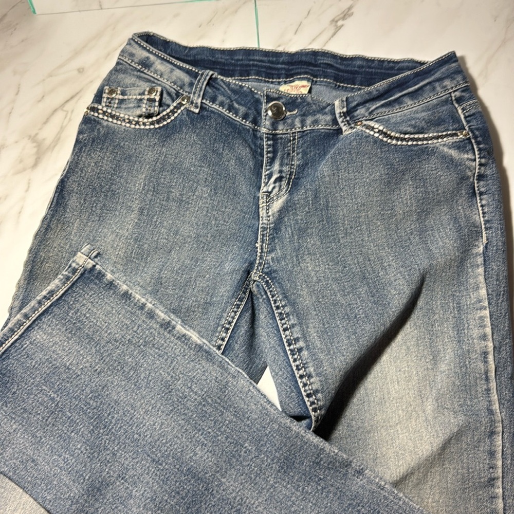 Faded Glory 72 6P studded back pocket blue jeans